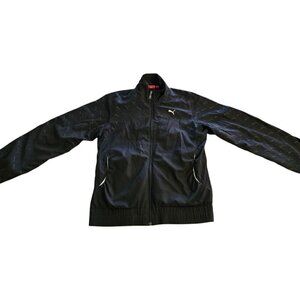 Vintage Puma Logo Track Jacket Windbreaker, Black, WMNS SZ LG